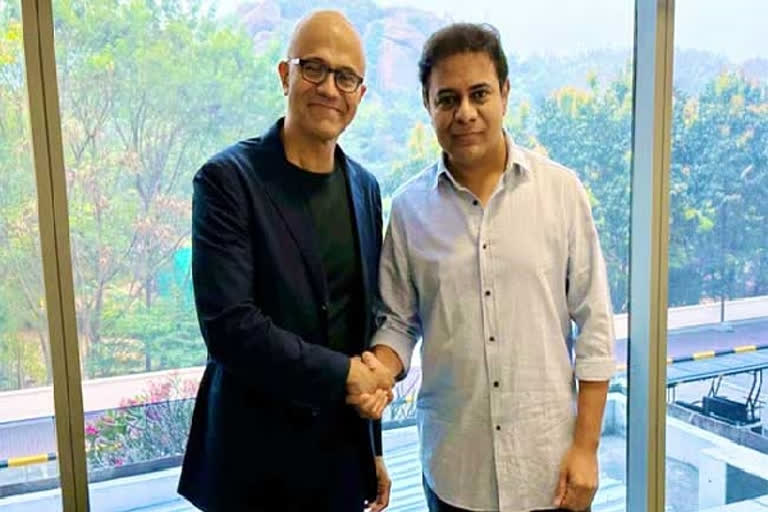 KTR met Satya Nadella