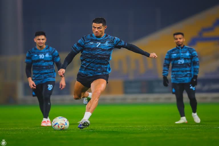 Cristiano Ronaldo during a training session.