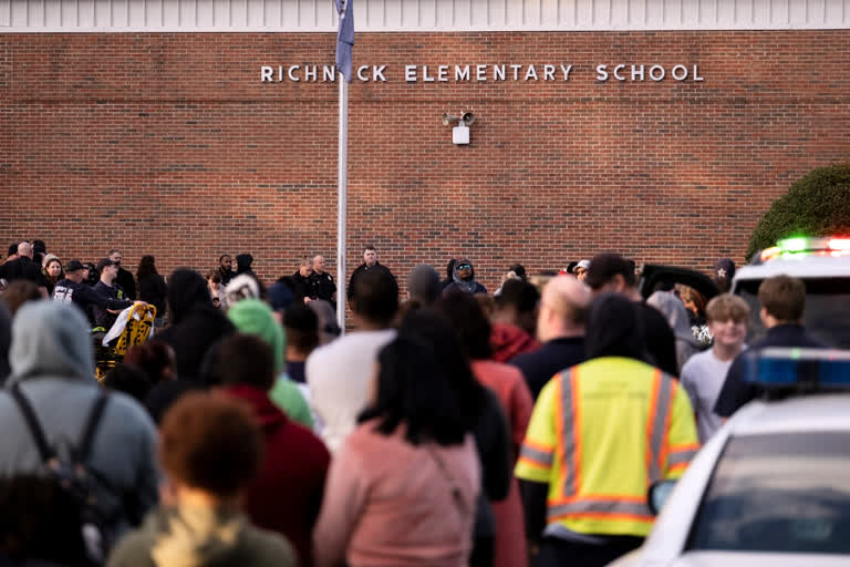 A shooting at a Virginia elementary school sent a teacher to the hospital and ended with “an individual” in custody Friday