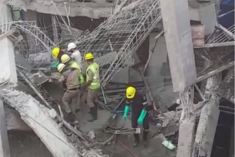 Slab of under-construction building collapses in Hyderabad