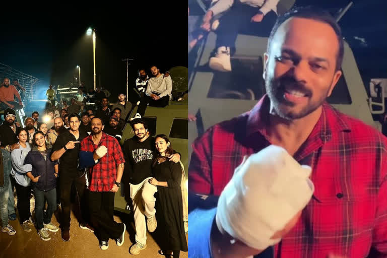 Rohit Shetty injured  Rohit Shetty injured on Indian Police Force set  Rohit Shetty health update  Rohit Shetty news  sidharth malhotra on rohit shetty injury  rohit shetty sidharth malhotra video from set  Rohit Shetty video from indian police force set  രോഹിത് ഷെട്ടിക്ക് ഷൂട്ടിങ്ങിനിടെ പരിക്ക്  രോഹിത് ഷെട്ടി  ഇന്ത്യൻ പൊലീസ് ഫോഴ്‌സ്  സിദ്ധാർഥ് മൽഹോത്ര  ശിൽപ ഷെട്ടി  ഇന്ത്യൻ പൊലീസ് ഫോഴ്‌സ വെബ് സീരിസ്  സംവിധായകൻ രോഹിത് ഷെട്ടിക്ക് പരിക്ക്