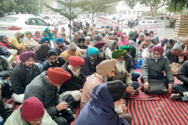 In Barnala the employee organizations protested against the government