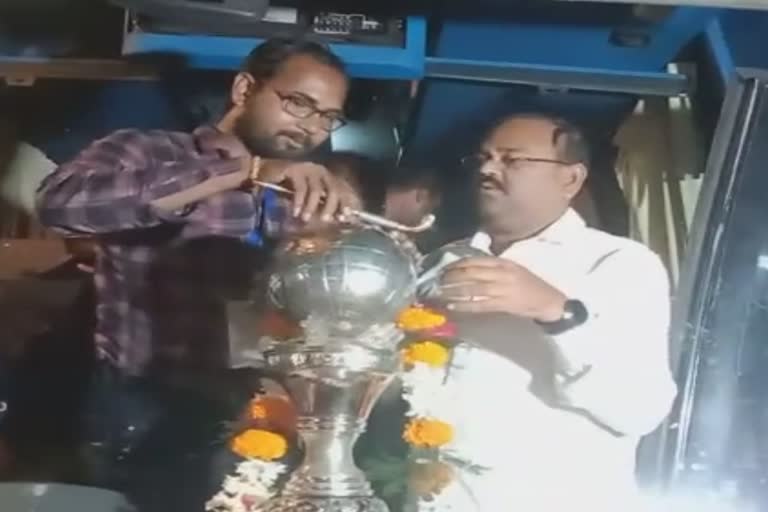 Hockey world cup Trophy reached in Cuttack