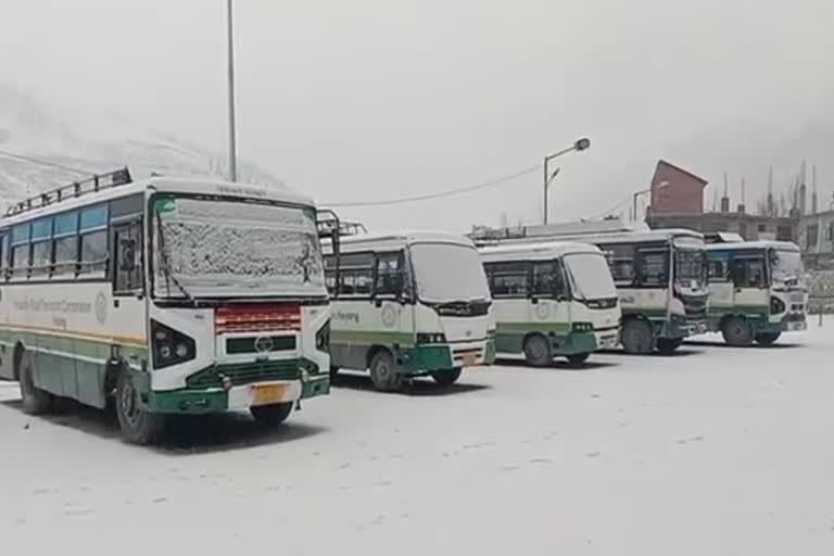 लाहौल घाटी में बर्फबारी शुरू