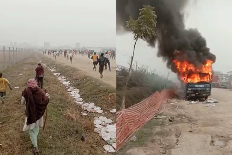 Bihar: Villagers burn police vehicles citing excess; cops resort to lathicharge