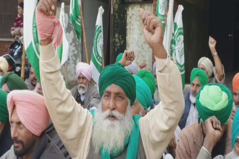 Farmers surrounded Tehsildars office in Mansa