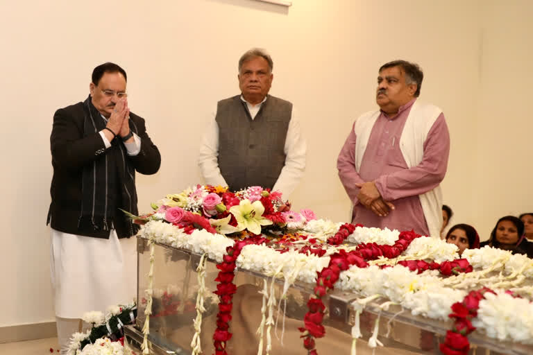 BJP National President JP Nadda paid tributes to former Union Minister Sharad Yadav who breathed his last Thursday night