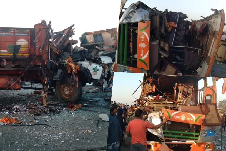 Truck Bus accident Near Pathare on Sinnar Shirdi road