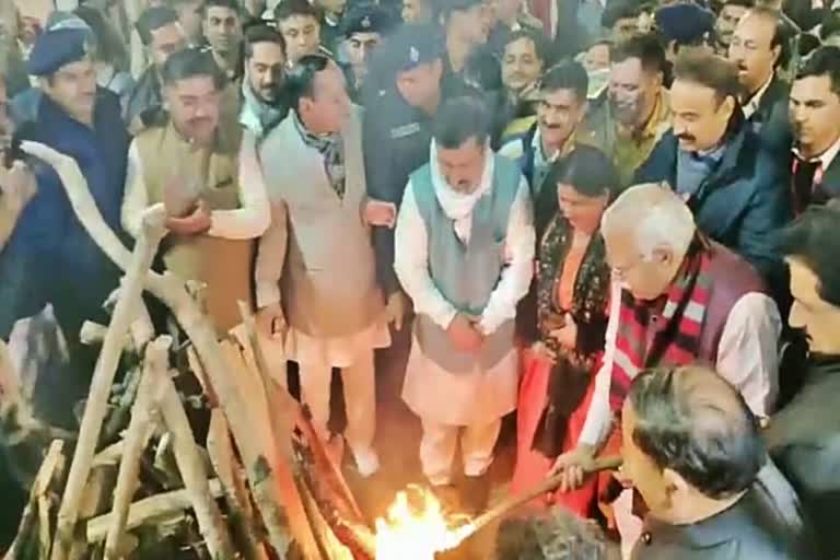 Haryana CM Manohar Lal celebrated Lohri