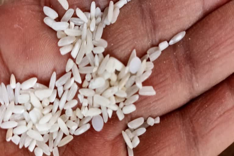 Plastic beads with rice in kodagu