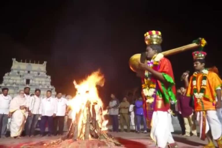 Sankranti celebrations in temple