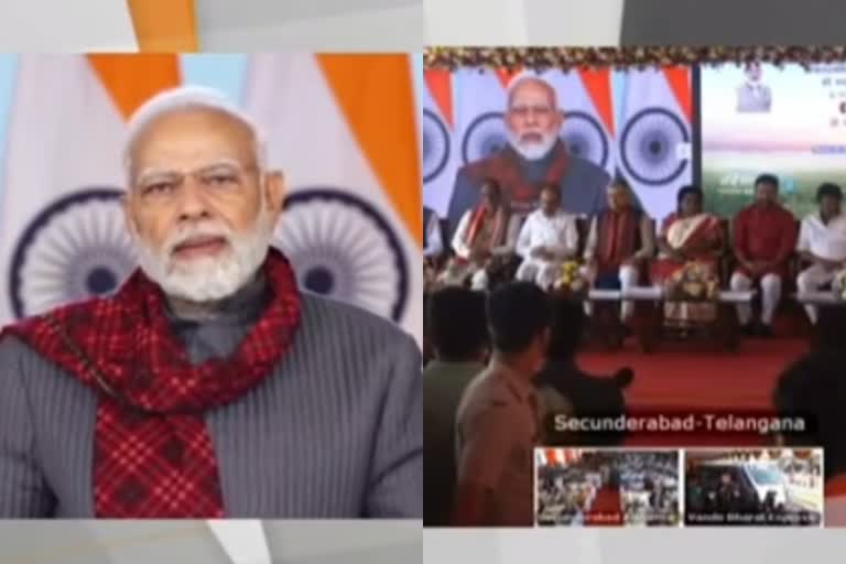 PM Modi: વડાપ્રધાને આઠમી વંદે ભારત ટ્રેનને લીલી ઝંડી આપી, આંધ્ર-તેલંગણા વચ્ચે દોડશે