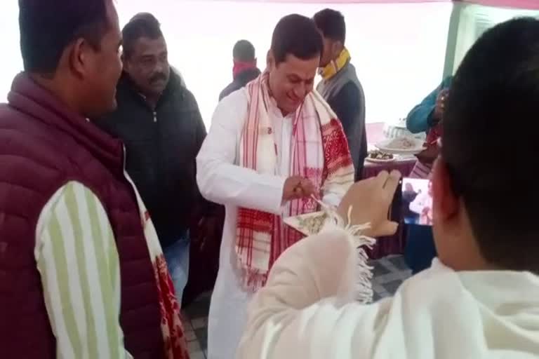 Sarbananda Sonowal celebrates Magh Bihu at his residence in Jyotikuchi Guwahati