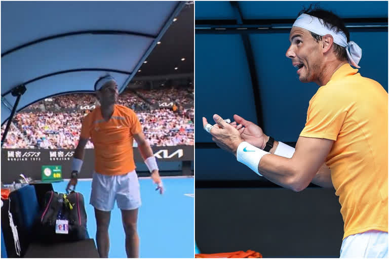 Australian Open  Rafael Nadal  Rafael Nadal lost racquet at Rod Laver Arena  Rod Laver Arena  ലാവർ അറീന  റാഫേൽ നദാല്‍  പരാതിയുമായി റാഫേൽ നദാല്‍  ഓസ്‌ട്രേലിയൻ ഓപ്പൺ  ജാക്ക് ഡ്രെപ്പര്‍  jack Draper  Rafael Nadal beat jack Draper  റാഫേൽ നദാലിന്‍റെ റാക്കറ്റ് കാണാതായി