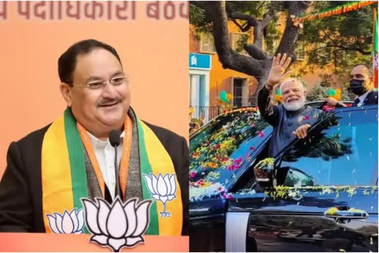 Nadda at national executive after Modi roadshow  Nadda at national executive  ബിജെപി ദേശീയ നിര്‍വാഹക സമിതി യോഗം  BJP national executive 2023  നരേന്ദ്ര മോദിയുടെ റോഡ്‌ ഷോ  bjp news  ബിജെപി വാര്‍ത്തകള്‍