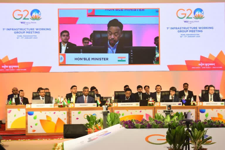 Delegates attending the G-20 Infrastructure Working Group meeting in Pune