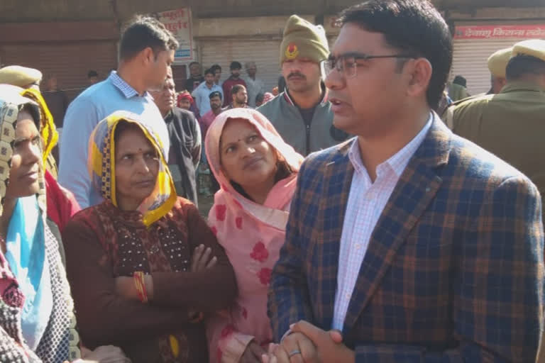 Karauli DM, Ankit Kumar Singh interacts with locals