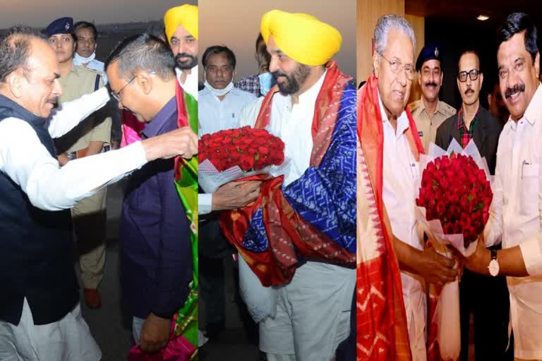Delhi CM Kejriwal and Punjab CM Bhagwant Mann reached Hyderabad