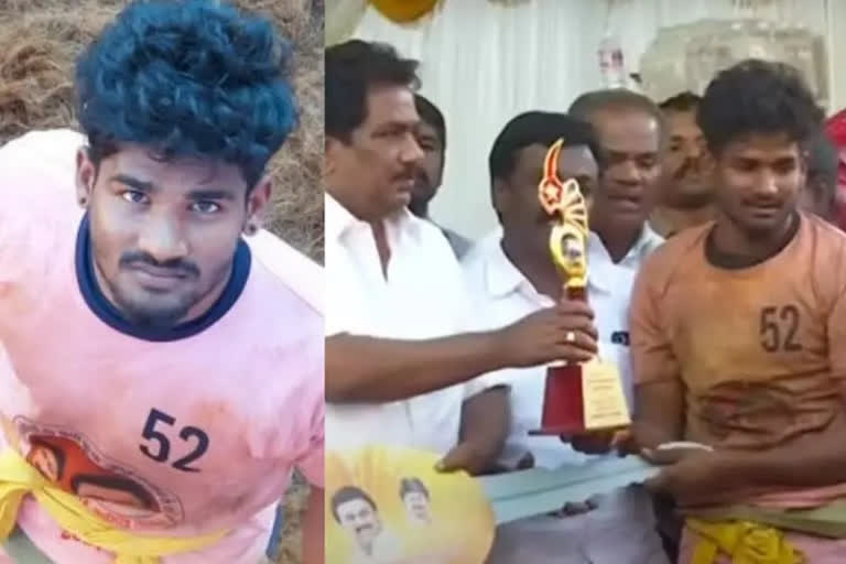 Abi siddar from Poovanthi secured first position in Alanganallur jallikattu