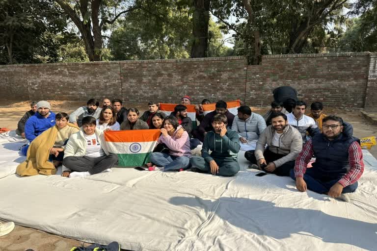 wrestlers protest at jantar mantar