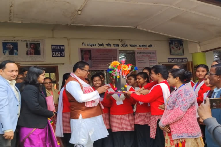 Ranoj Pegu present in Gunotsav of Barpeta schools