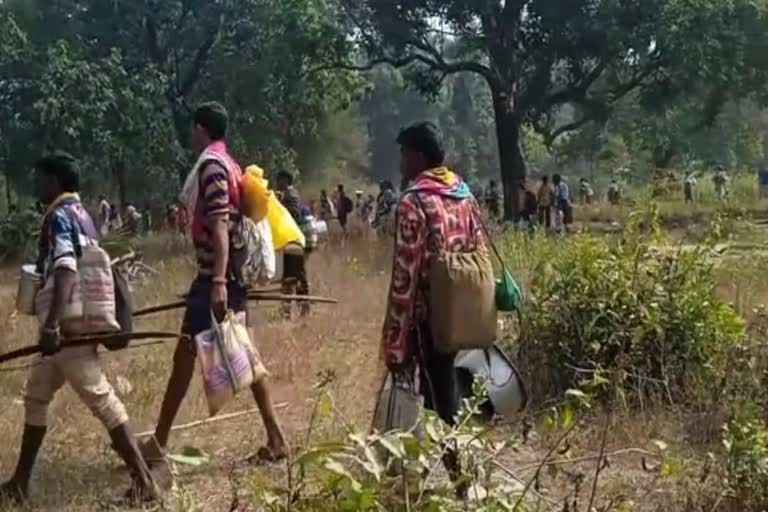 protest of tribals in Bijapur