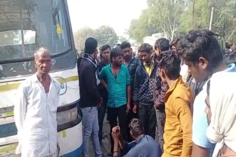 Roadways bus hit youth in Jhalawar