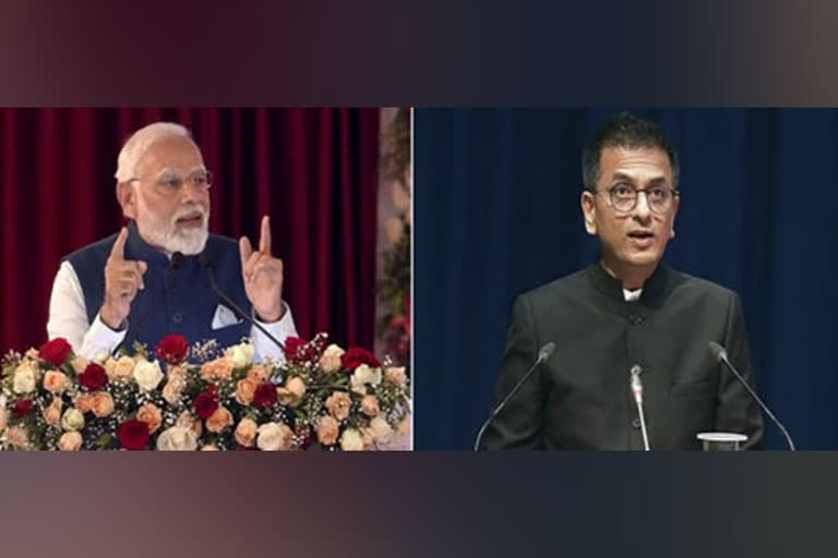 PM Modi lauds CJI Chandrachud SC judgments copy  SC judgments available in regional languages  CJI Chandrachud  ಸುಪ್ರೀಂ ತೀರ್ಪುಗಳು ಪ್ರಾದೇಶಿಕ ಭಾಷೆಗಳಲ್ಲಿ ಲಭ್ಯ  ಪ್ರಾದೇಶಿಕ ಭಾಷೆಗಳಲ್ಲಿ ಲಭ್ಯವಾಗುವಂತೆ ಮಾಡುವ ಪ್ರಯತ್ನ  ಸಿಜೆಐರನ್ನು ಶ್ಲಾಘಿಸಿದ ಪ್ರಧಾನಿ  ಭಾರತದ ಮುಖ್ಯ ನ್ಯಾಯಮೂರ್ತಿ ಡಿವೈ ಚಂದ್ರಚೂಡ್  ಪ್ರಧಾನಿ ನರೇಂದ್ರ ಮೋದಿ  ಸುಪ್ರೀಂ ಕೋರ್ಟ್‌ನ ತೀರ್ಪು  ಭಾರತದ ಭಾಷಾ ವೈವಿಧ್ಯತೆ  ಕೋರ್ಟ್ ತೀರ್ಪುಗಳನ್ನು ಪ್ರಾದೇಶಿಕ ಭಾಷೆಗಳಲ್ಲಿ ಲಭ್ಯ  ಸುಪ್ರೀಂ ಕೋರ್ಟ್‌ನ ತೀರ್ಪುಗಳನ್ನು ಭಾಷಾಂತರಿಸಲು  ಕೌನ್ಸಿಲ್‌ನ ಫೆಸಿಲಿಟೇಶನ್ ಸಮಾರಂಭ  ಆರ್ಟಿಫಿಶಿಯಲ್ ಇಂಟೆಲಿಜೆನ್ಸ್