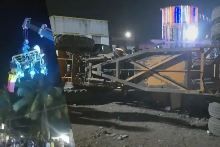 Accident in Tamil Nadu and Kerala  crane collapsed during a temple festival  Road accident in Kerala  Indian Space Research Organisation  car was hit by the truck  five contract employees of ISRO canteen  ತಮಿಳುನಾಡಿನಲ್ಲಿ ಕ್ರೇನ್​ ಬಿದ್ದು ನಾಲ್ವರು ಸಾವು  ಇಸ್ರೋ ಕ್ಯಾಂಟೀನ್‌ನ ಐವರು ಗುತ್ತಿಗೆ ನೌಕರರು ಮೃತ  ನೆರೆ ರಾಜ್ಯಗಳಲ್ಲಿ ಭೀಕರ ಅಪಘಾತ  ಅನೇಕರು ಗಾಯಗೊಂಡಿರುವುದು ಬೆಳಕಿಗೆ  ತಮಿಳುನಾಡು ಮತ್ತು ಕೇರಳ ರಾಜ್ಯಗಳಲ್ಲಿ ಅಪಘಾತ  ಮಾಯಿಲೇರು ಎಂಬ ಹಬ್ಬವನ್ನು ವಿಜೃಂಭಣೆ  ಕೇರಳದಲ್ಲಿ ಭೀಕರ ರಸ್ತೆ ಅಪಘಾತ  ತಮಿಳುನಾಡಿನಲ್ಲಿ ಕ್ರೇನ್​ ಬಿದ್ದು ಭಕ್ತಾದಿಗಳು ಸಾವು