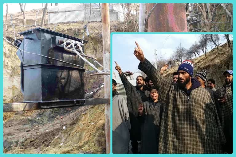 Pulwama Protest Against PDD: ملہ پورہ، پلوامہ میں محکمہ بجلی کے خلاف احتجاج