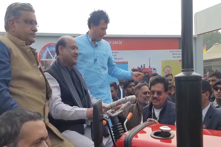 Loksabha Speaker Om Birla drove Tractor