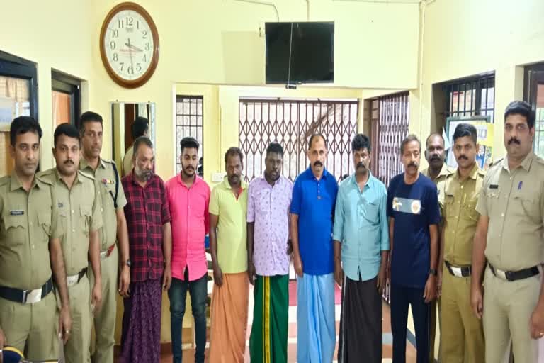 Seven persons arrested theft of aluminum wire  theft of aluminum wire from Bhutathankett  idukki theft case  Bhutathankett tower line theft  kerala news  malayalam news  ഇടമലയാർ 66 കെവി ടവർ ലൈൻ  ടവർ ലൈനിലെ അലുമിനിയം കമ്പി മോഷണ കേസ്  മോഷണ കേസ്  കേരള വാർത്തകൾ  ഇടിക്കി മോഷണകേസിൽ ഏഴ്‌ പേർ അറസ്‌റ്റിൽ