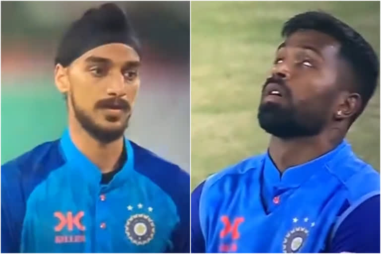 Hardik Pandya  Arshdeep Singh concedes three sixes  hardik pandya reaction video  Arshdeep Singh  daril michel  IND VS NZ  ഇന്ത്യ vs ന്യൂസിലന്‍ഡ്  ഹാര്‍ദിക് പാണ്ഡ്യ  അര്‍ഷ്‌ദീപ് സിങ്‌  ഹാര്‍ദിക് പാണ്ഡ്യ റിയാക്‌ഷന്‍ വീഡിയോ  ഡാരില്‍ മിച്ചല്‍  അര്‍ഷ്‌ദീപിനെ ഹാട്രിക് സിക്‌സടിച്ച് മിച്ചല്‍