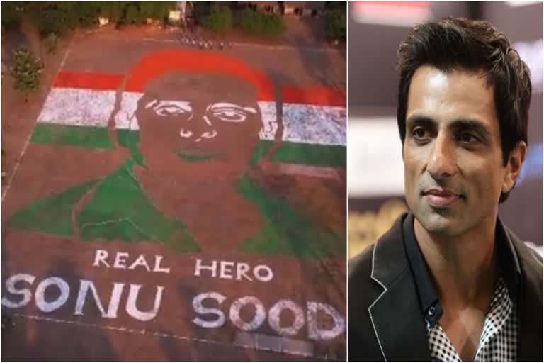 Sonu Sood Rangoli