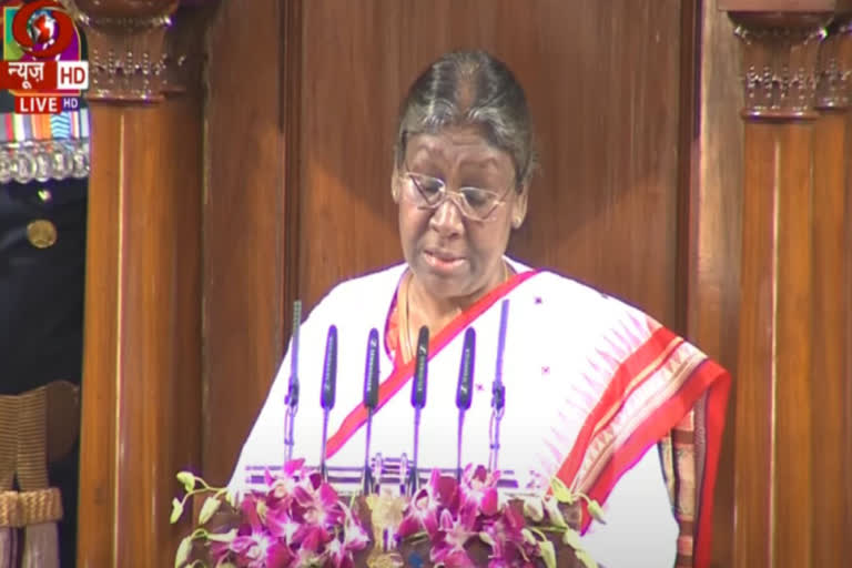 President Droupadi Murmu Addresses Joint Session of Parliament ETV BHARAT