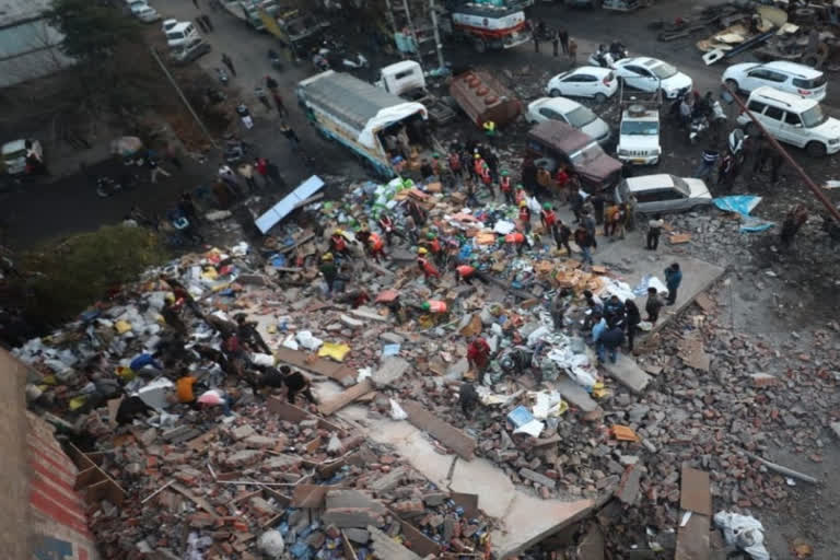 A building collapse in jammu