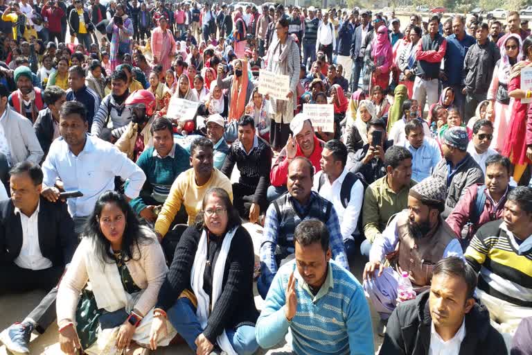 Students protest in Jharkhand Staff Selection Commission in Ranchi