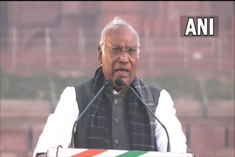 Etv Bharat  Congress chief Mallikarjun Kharge