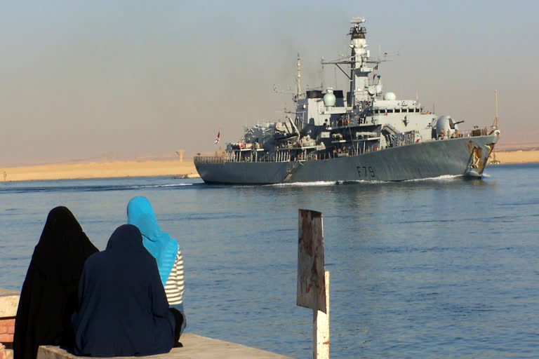 A Royal Navy warship has returned to port in Britain after a crew member put the wrong chemicals into the system that converts sea water to drinking water, but quickly realised the mistake and reported it to their superiors.