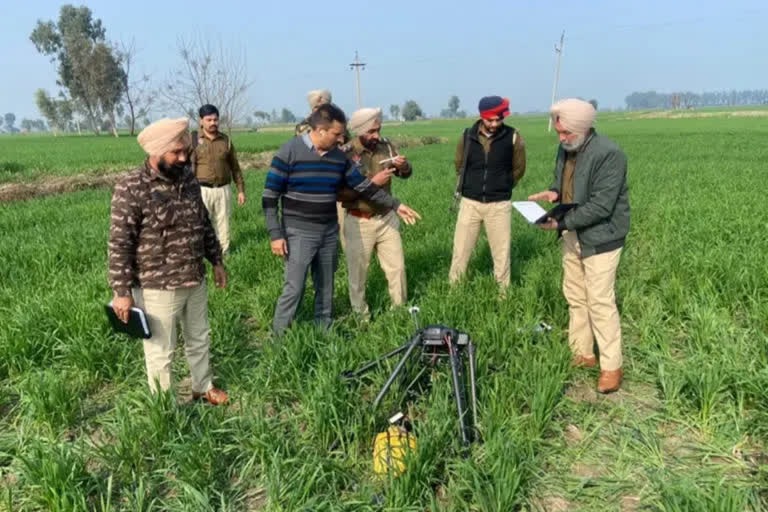 A BSF spokesperson said a Pakistani drone along with two bags containing six packets of suspected narcotics, weighing about 6 kgs, has been recovered by a joint team of the force and local police.