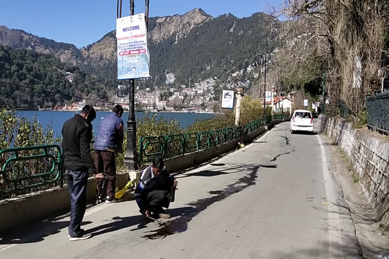 Cracks on Nainital Mall Road