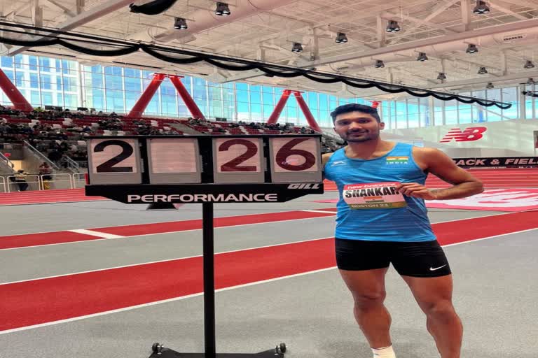 Tejaswin Shankar  तेजस्विन शंकर  New Balance Indoor Grand Prix  न्यू बैलेंस इंडोर ग्रां प्री