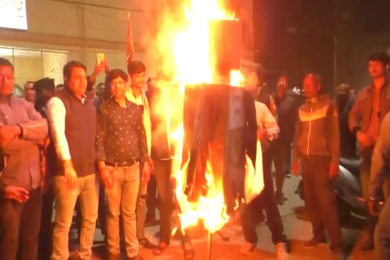 Swami Prasad Maurya effigy burnt in Jabalpur