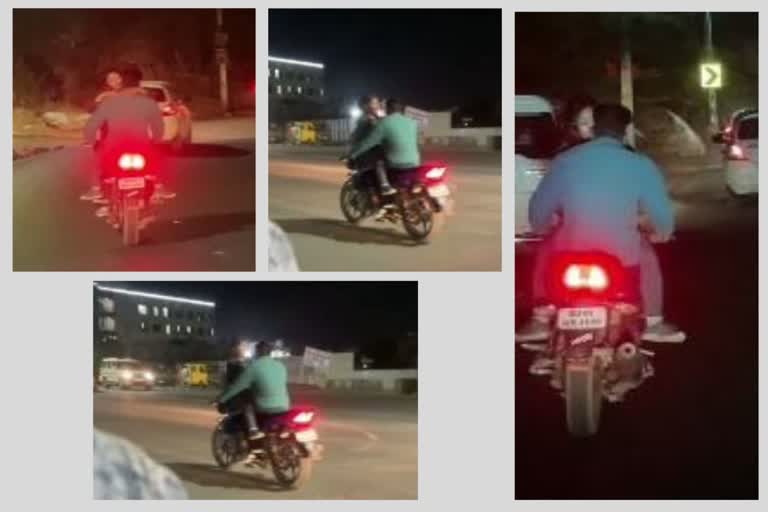 Couple Romance on Bike