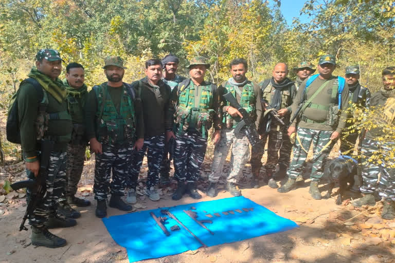 Weapons and explosives recovered from Latehar forest