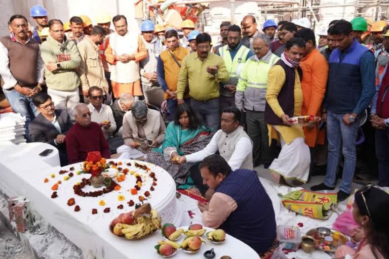 pictures of Ram Mandir Threshold Puja posted on Social Media