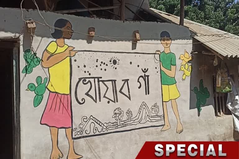 Painting On Mud House Walls in a village of Jhargram can improve livelihood of local people