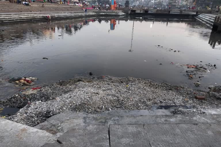 A pile of bones due to concretization in Ramkund