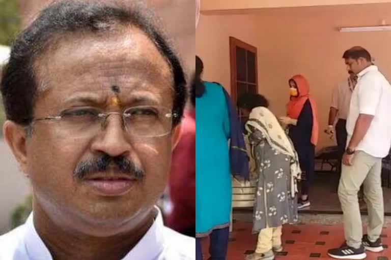 union minister v muraleedharan house vandalised