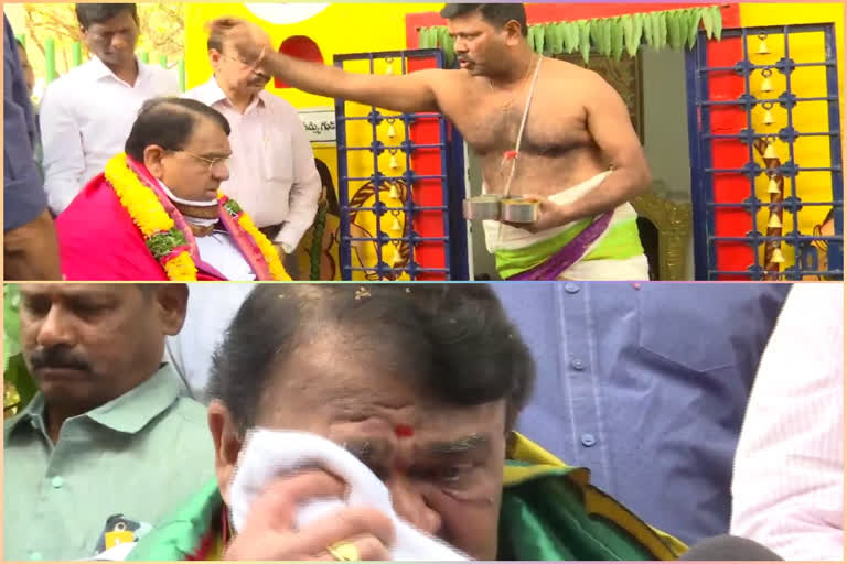 Pocharam shed tears on the assembly premises